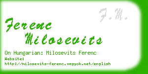 ferenc milosevits business card